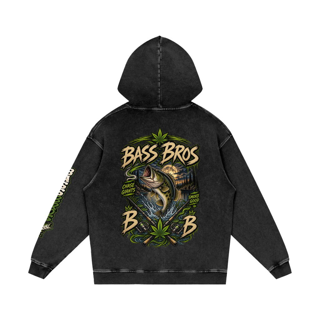Snow Washed Loose Cotton Hoodie