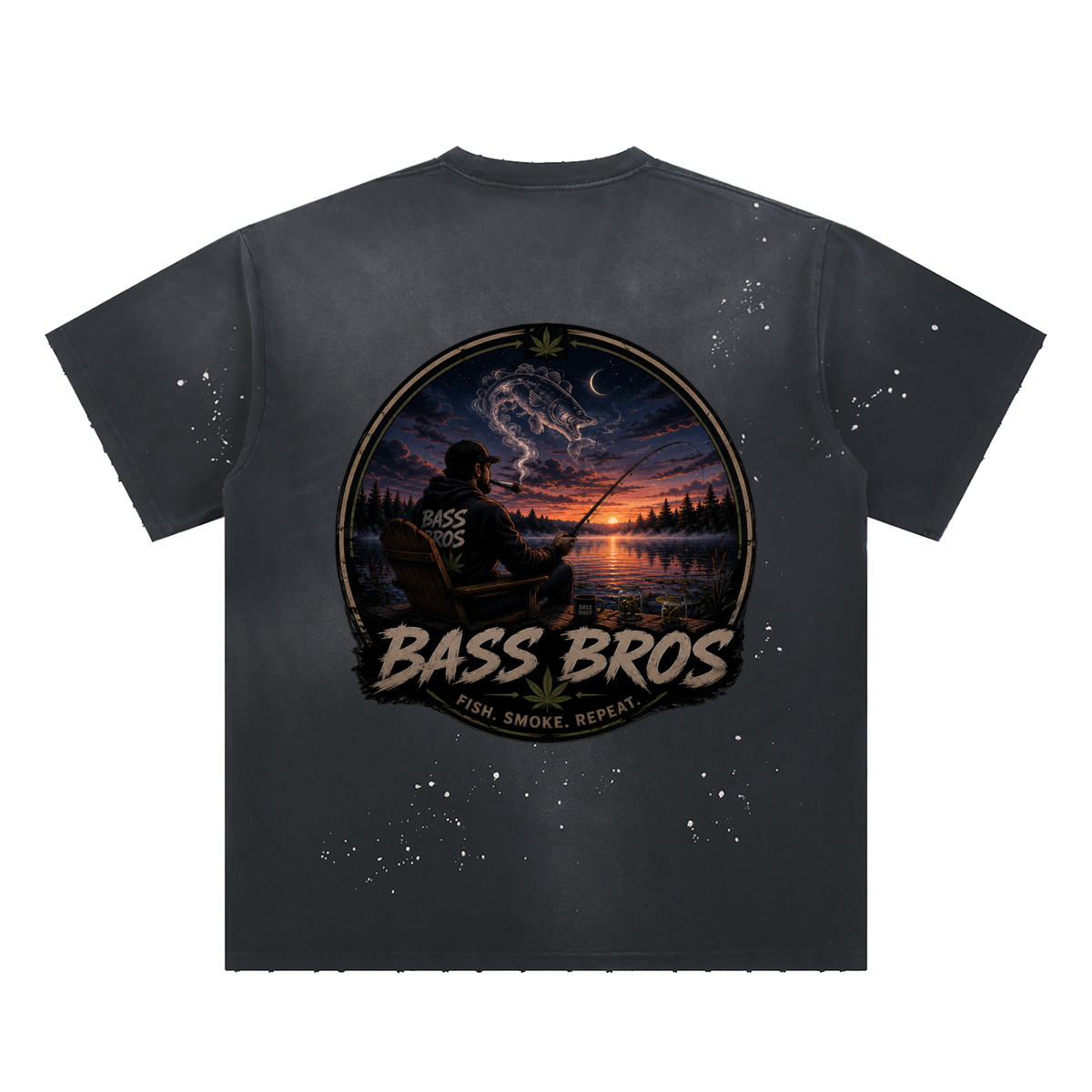 Hand-Frayed Sunfade Paint Splatter T-Shirt